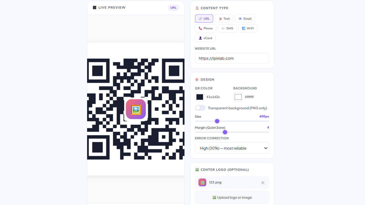 Generate QR codes for free online